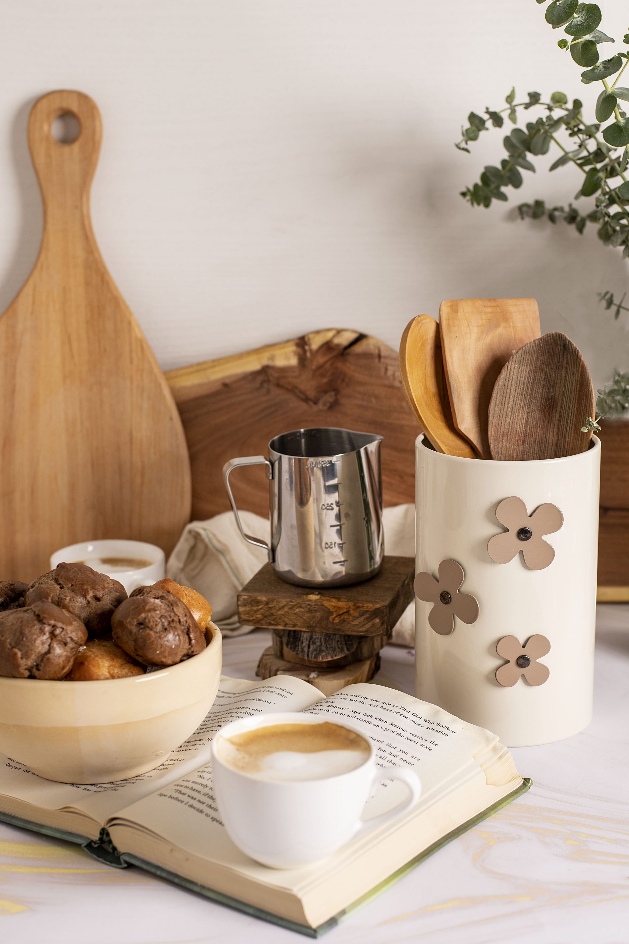 جاکفگیر و ملاقه استیل رنگی گلدار