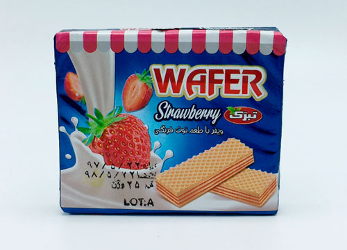 ویفر پذیرایی 25گرمی توت فرنگی