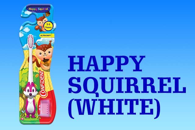 Happy Squirrel baby toothbrush (white pack)