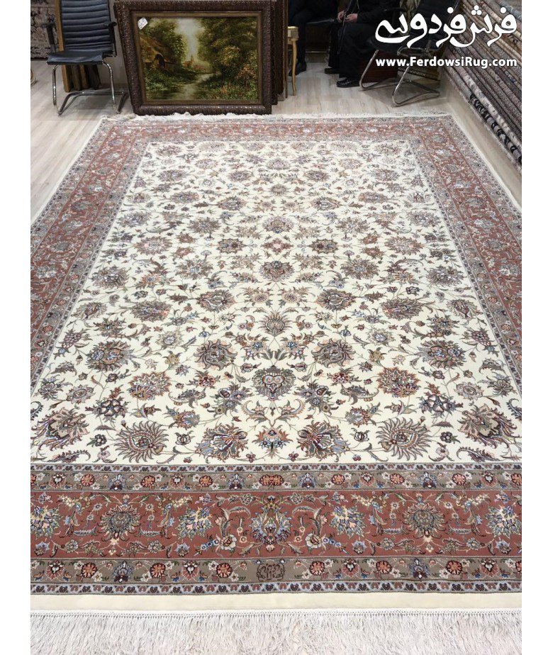 فرش دستباف 12متری افشان کرم مشهد