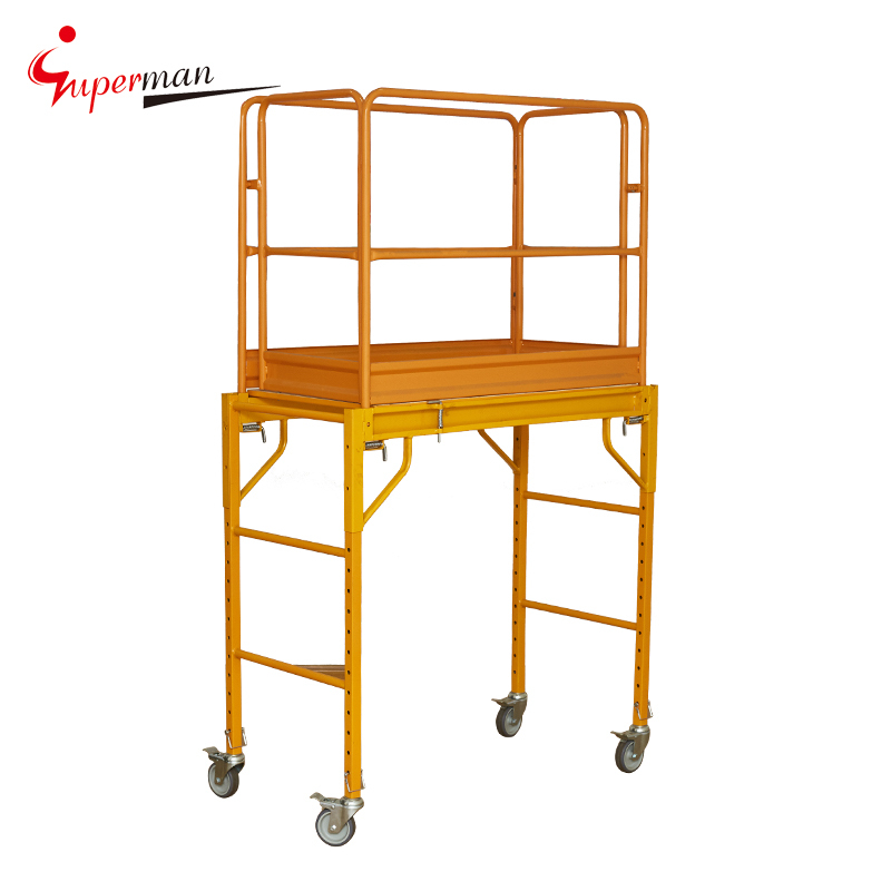 4'rolling scaffold with guardrail