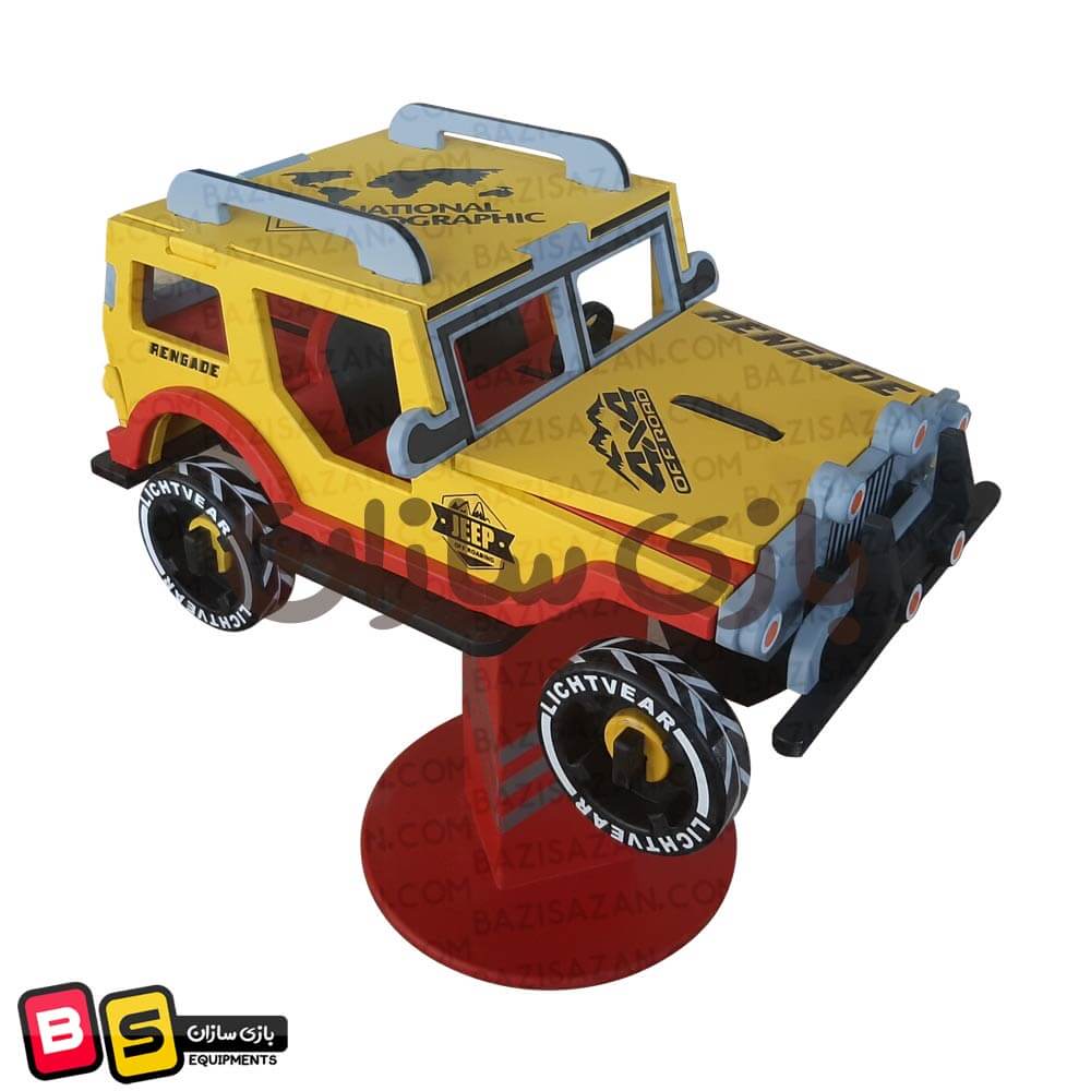 پازل چوبی کودک مدل جیپ