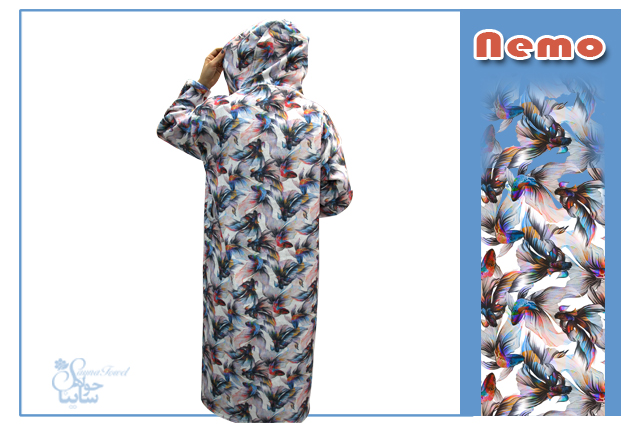 حوله پالتویی نوجوان چاپی طرح نمو