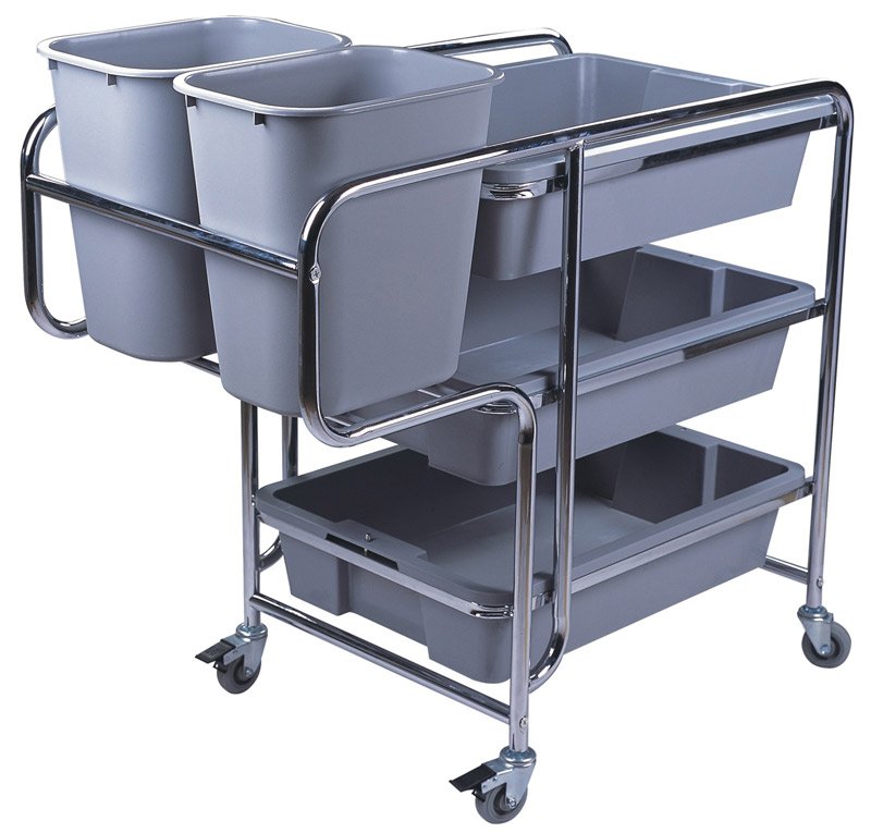 Cleaning Trolleys Carry Large Dirty Containers
