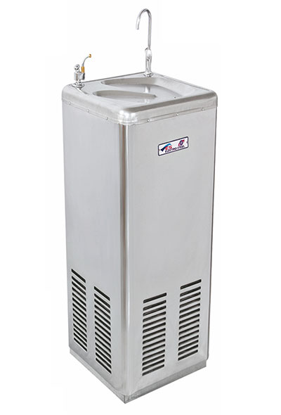 The water cooler has two dormant juices