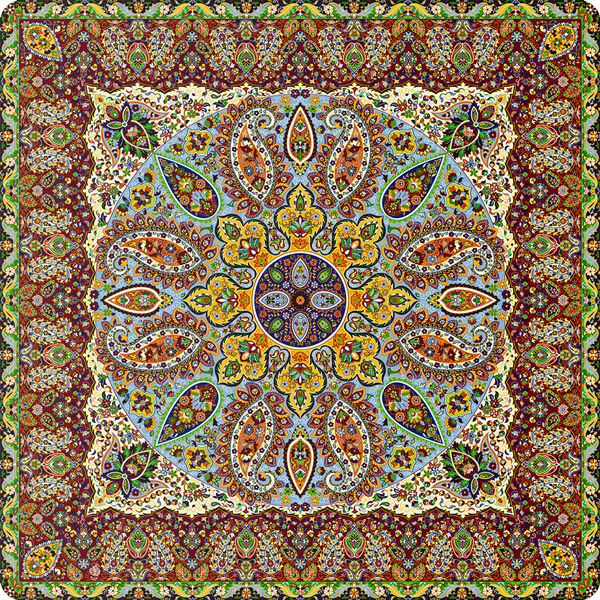 رومیزی مربع ترمه طرح سپنتا کد 811