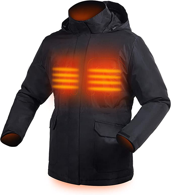 Winter Heated Hooded Jacket for Hunting, Fishing Motorcycle (Unisex)