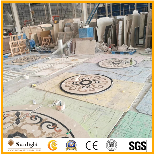 مدالیون جت آب مرمر سیاه/سفید/سبز/قهوه ای/بژ