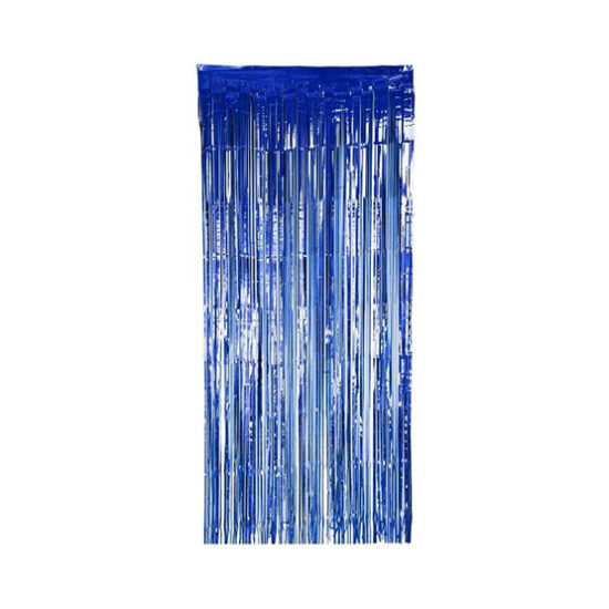 پرده متالایز آبی