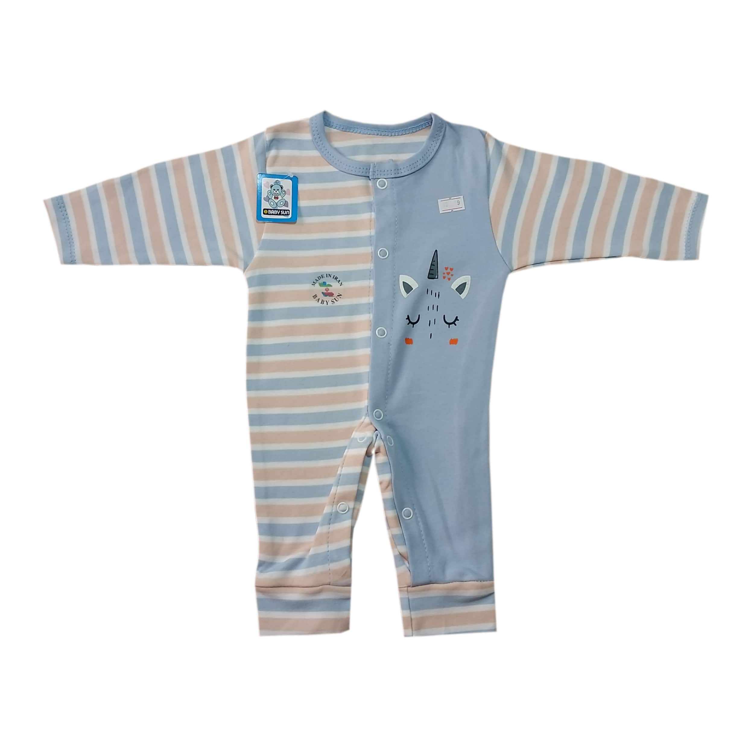 لباس سرهمی نوزادی بی بی سان طرح تک شاخ