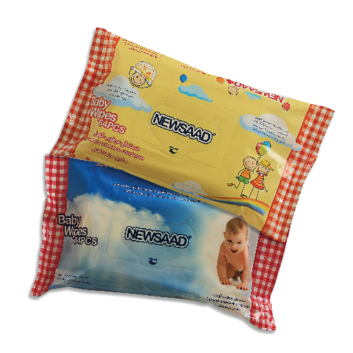 Softening and cleaning wet wipes for babies, New Sad, pillow model, 64 pieces, New