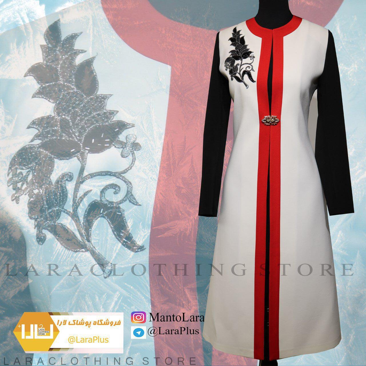 مانتو يقه گرد گلبرگي