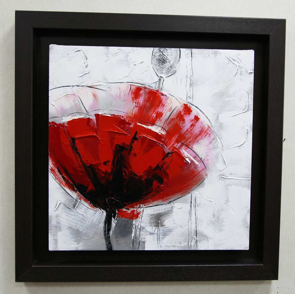 تابلوی نقاشی کار دست با گل شقایق