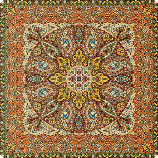 رومیزی مربع ترمه طرح سپنتا کد 841