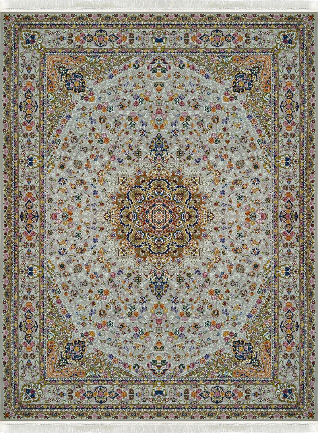 فرش ماشینی 1200 شانه اطلس نقره ای