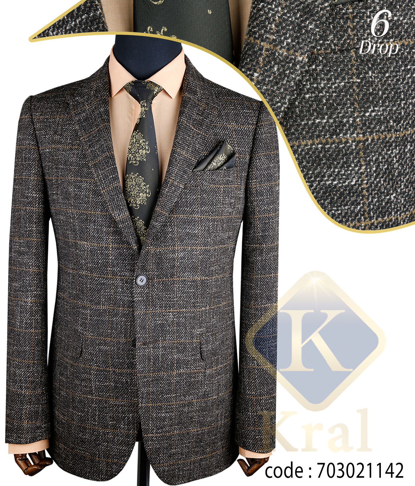 کت تک چهارخانه کلاسیک کرال