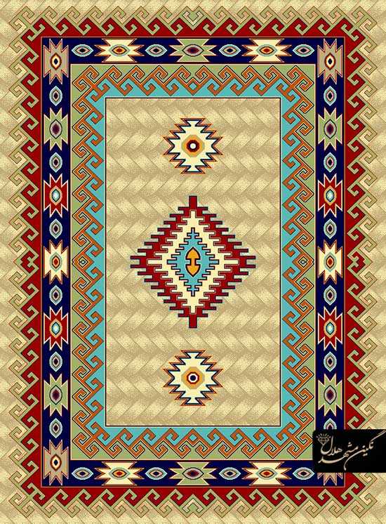 گلیم فرش ماشینی طرح شمس 501