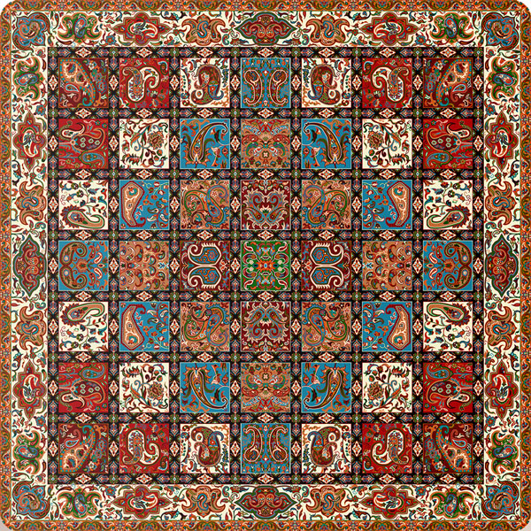 رومیزی مربع ترمه طرح امپراطور کد 1005