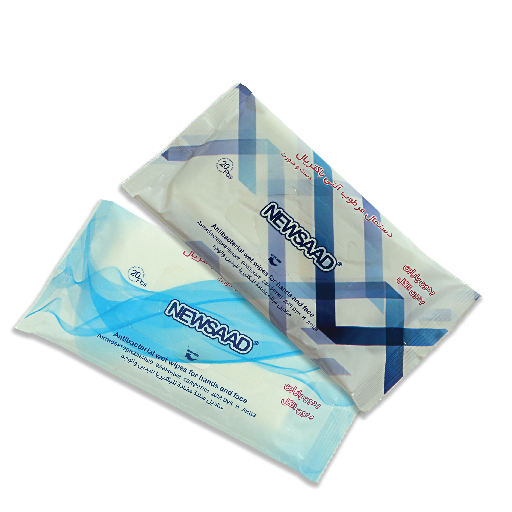 Antibacterial wet wipes for hands and face, New Sad, closed pillow model, 20 pcs. New