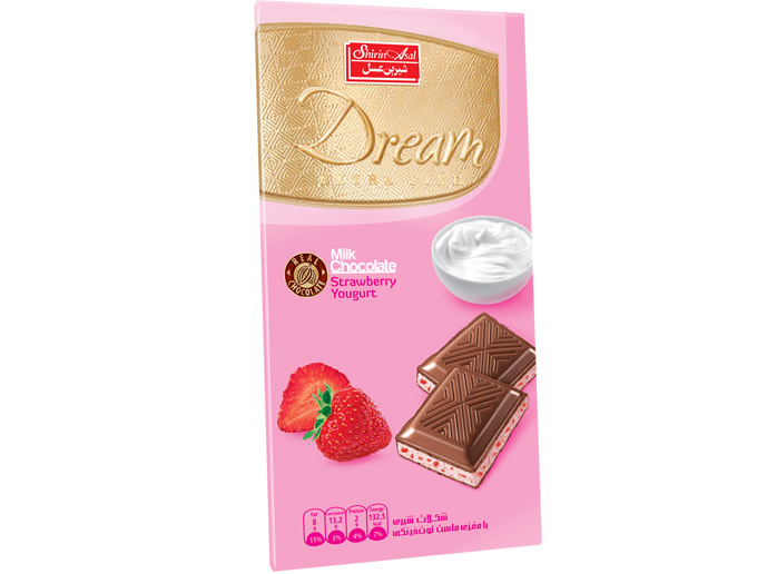 شکلات تابلت دریم ماست و توت فرنگی