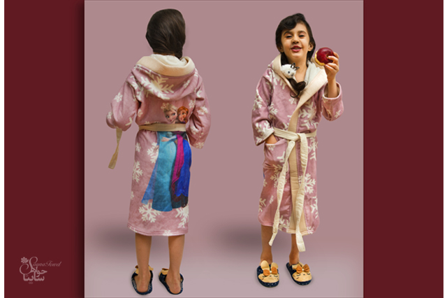 حوله پالتویی بچه گانه چاپی طرح السا و آنا