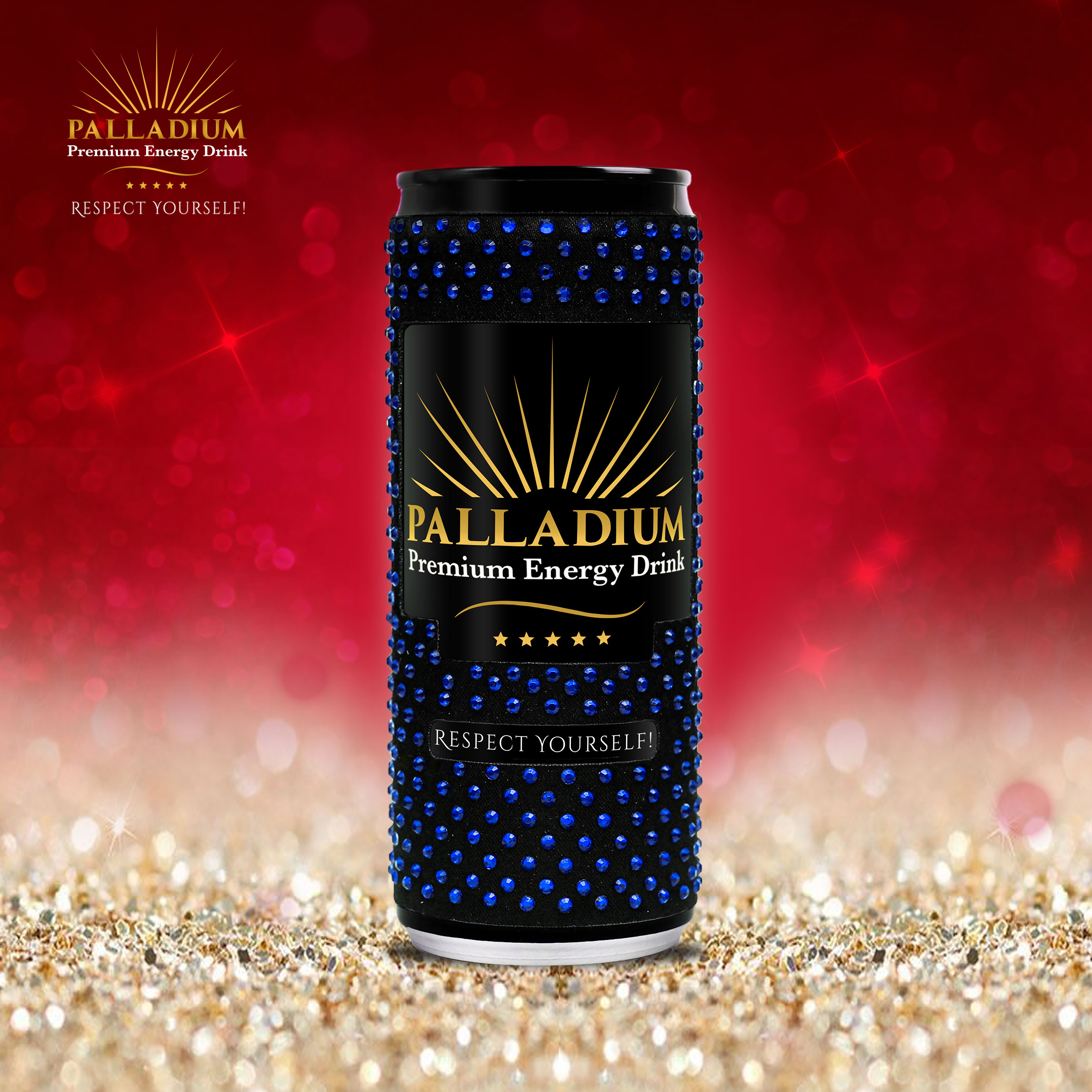 نوشیدنی انرژی زای پالادیوم لاکچری طرح نگینی