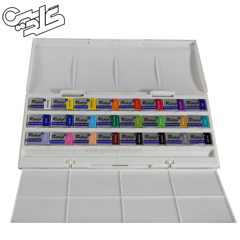 آبرنگ ۲۴ رنگ قرصی رپین