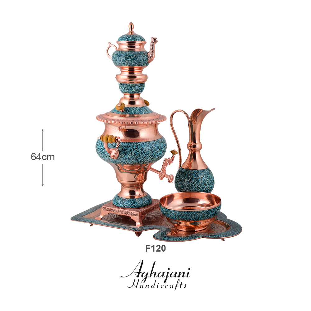 سرویس سماور فیروزه کوب برند آقاجانی