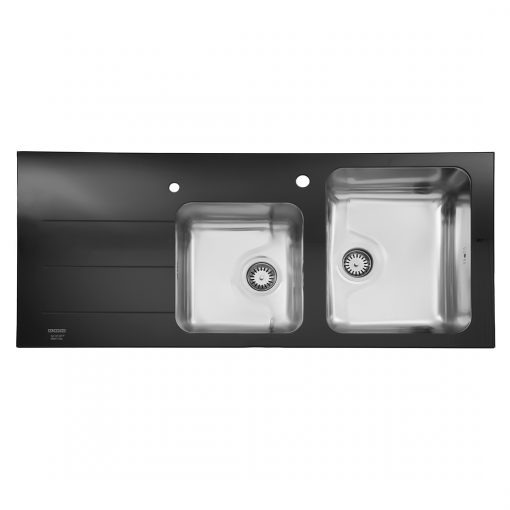 سینک دو لگنه کریستال مشکی