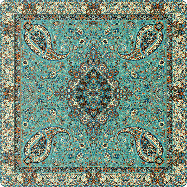 رومیزی مربع ترمه طرح سالار کد 618
