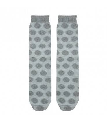 جوراب ساقدار صاف مدل حوله ای طوسی