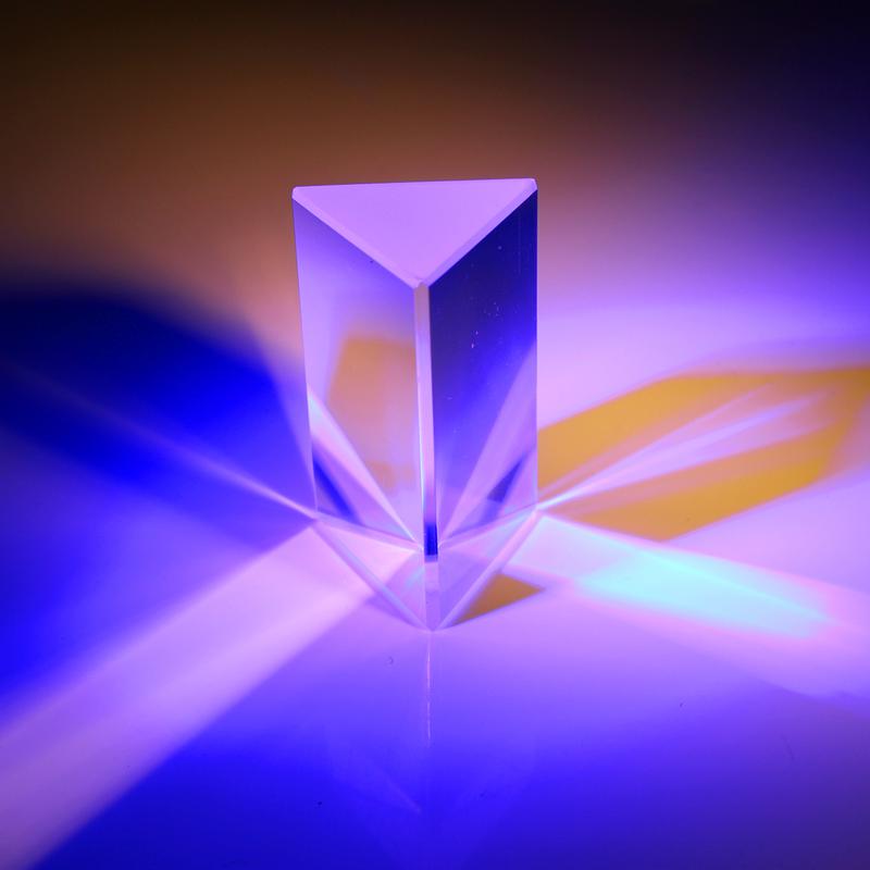 شیشه نوری اکریلیک مثلثی منشور فیزیک آموزش طیف نور 30*30*30mm * 150mm