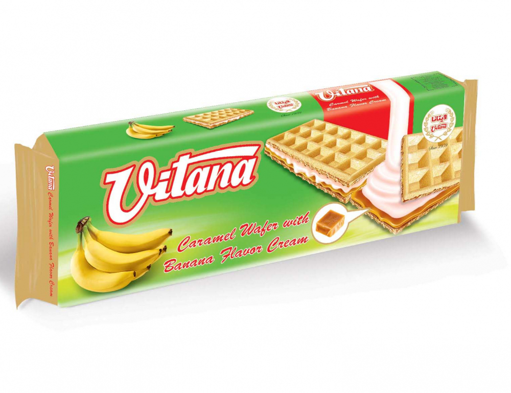 ویفر کاراملی ویتانا با کرم موزی