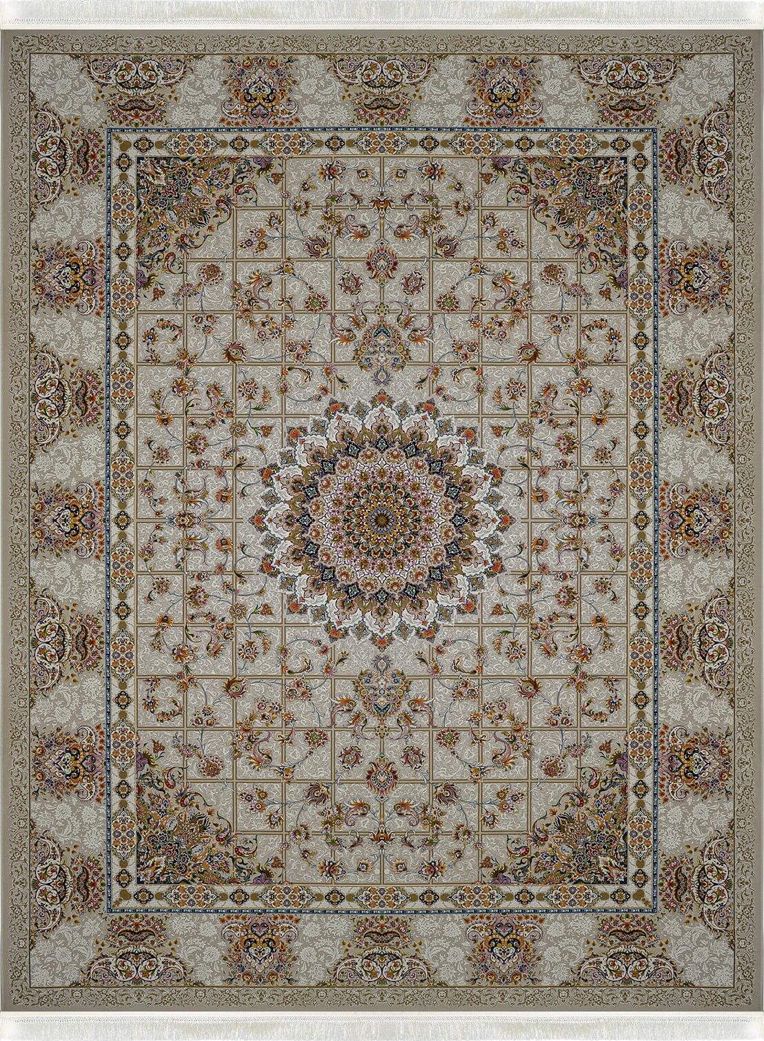 فرش ماشینی 1200 شانه سروین نقره ای