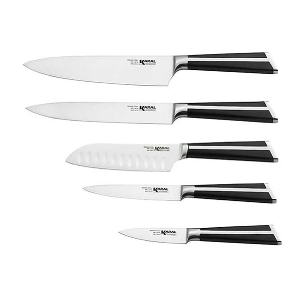 Karal BEAUTY SHARP stainless steel 6 pieces kitchen knife set with block