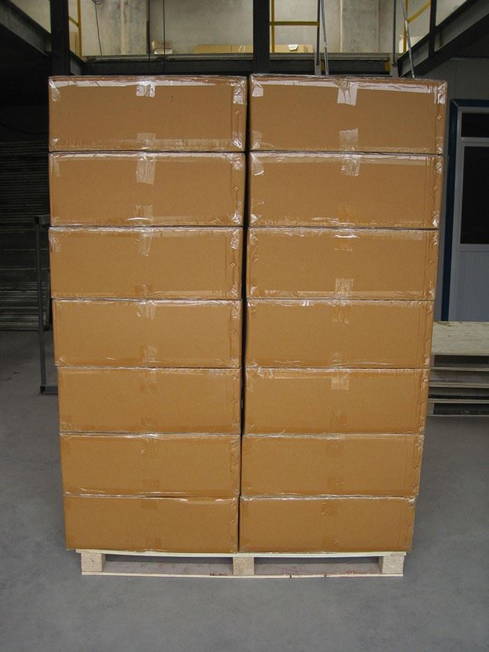 Ceramic fiber board package with carton