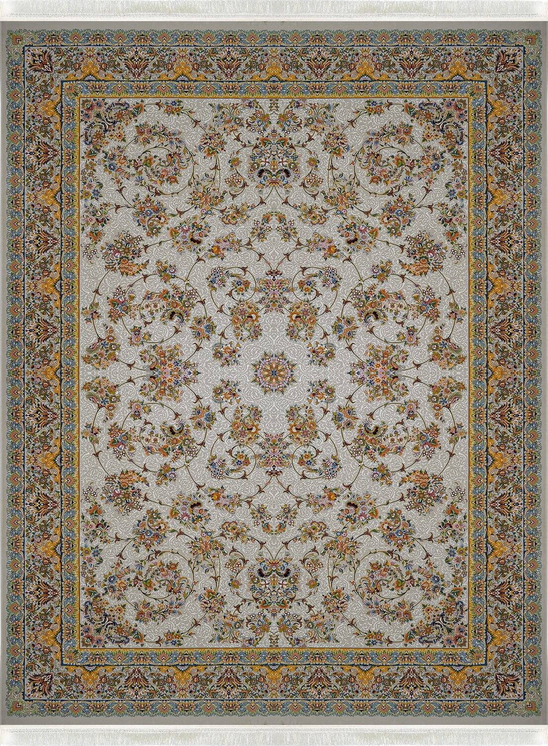 فرش ماشینی 1200 شانه گلفام نقره ای