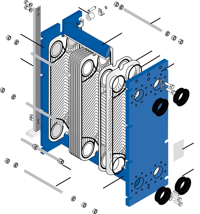 Washer plate heat exchangers