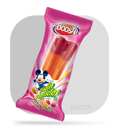 بستنی دوقلو میوه ای