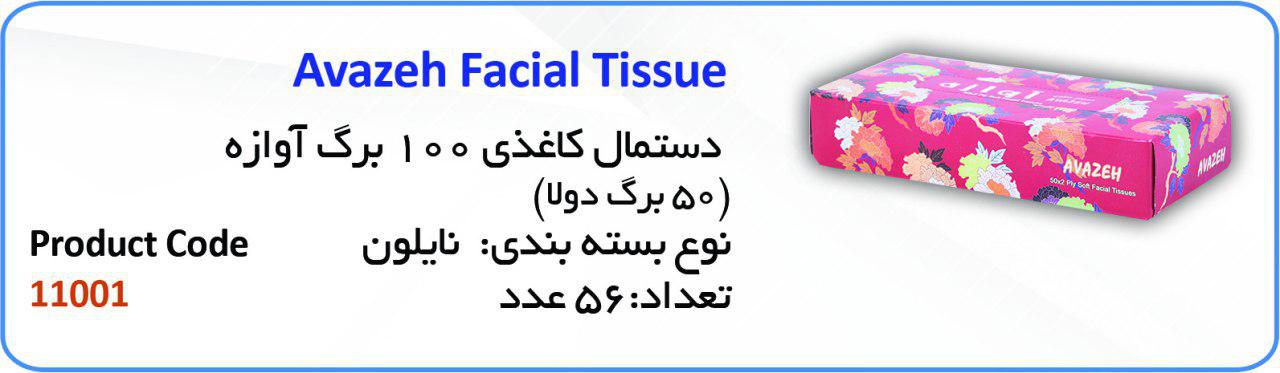 دستمال کاغذی 100 برگ آوازه (50 برگ دولا)