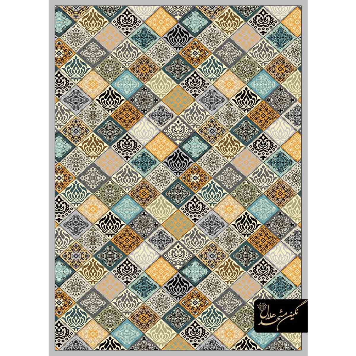 گلیم ماشینی 320 شانه زمینه نقره ای