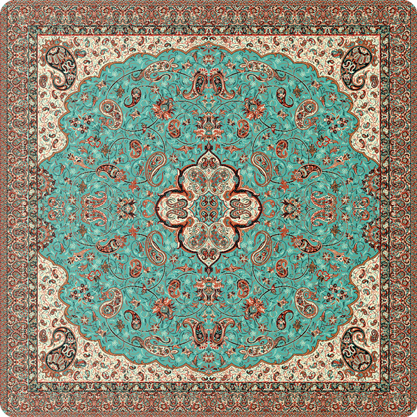 رومیزی مربع ترمه طرح شاه عباسی کد 617