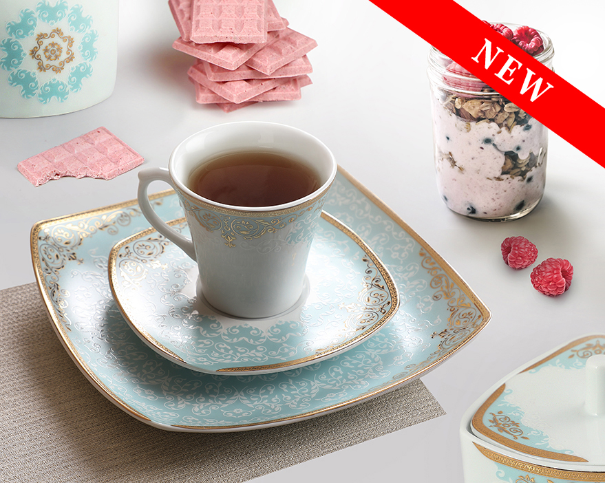 سرویس چینی پاریس طرح دنیا فیروزه ای