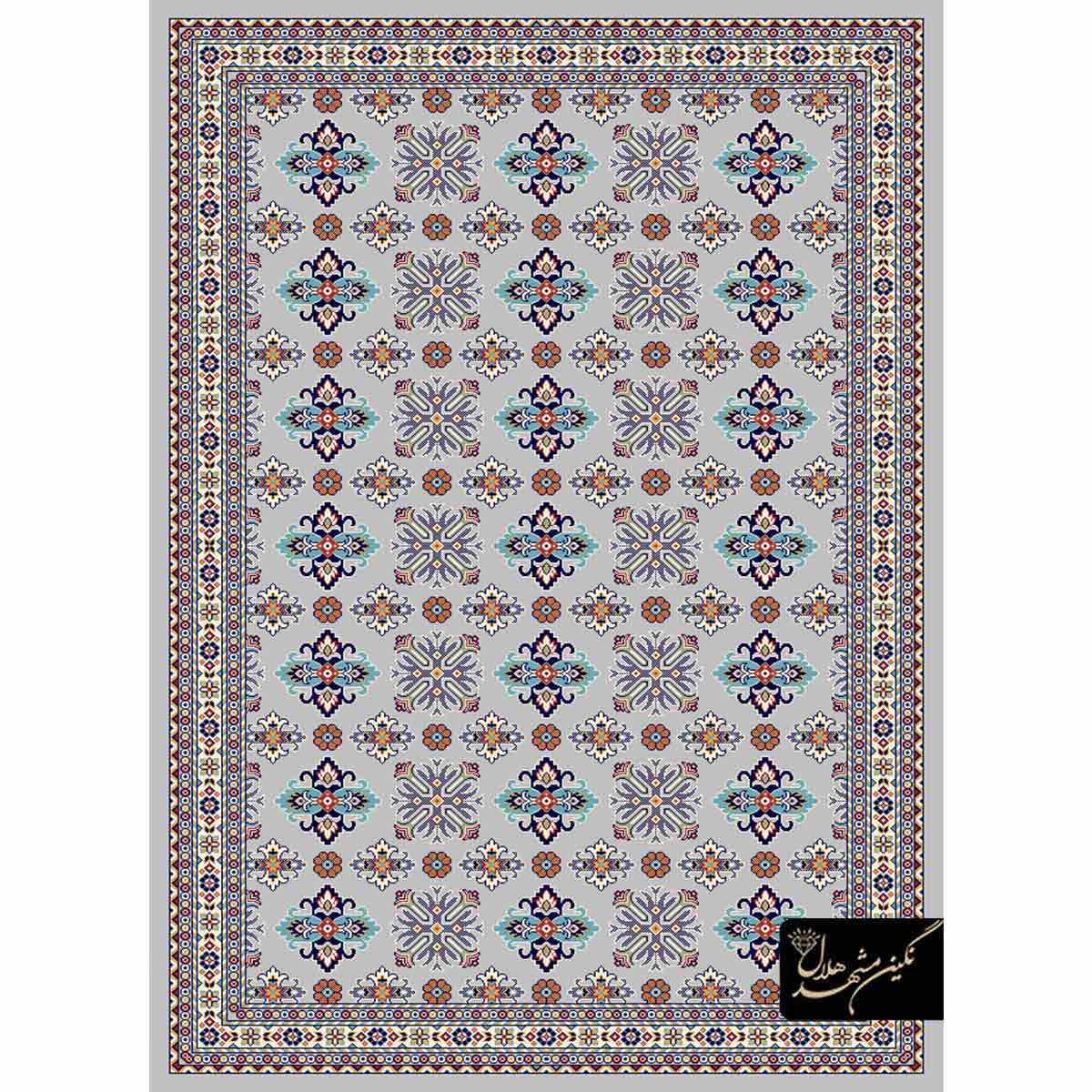 گلیم 320 شانه گل اسلیمی حاشیه کرم