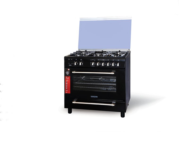 اجاق گاز فردار تمام لعاب مشکی مدل نگین