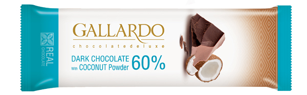 شکلات تابلت گالاردو ۲۳ گرمی تلخ ۶۰ درصد با پودر نارگیل