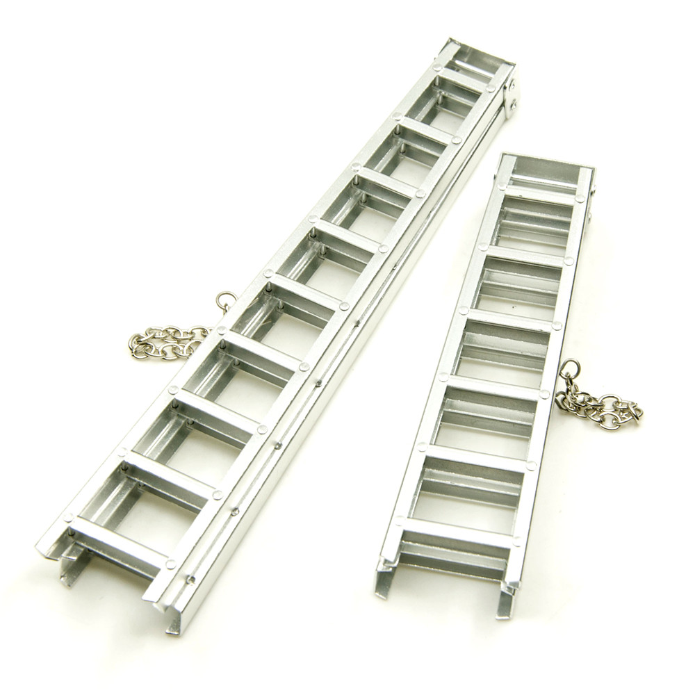 Silver Aluminum Alloy Mini Herringbone Ladder Simulation Decoration for 1/10 RC Climbing Car Model Decor Parts