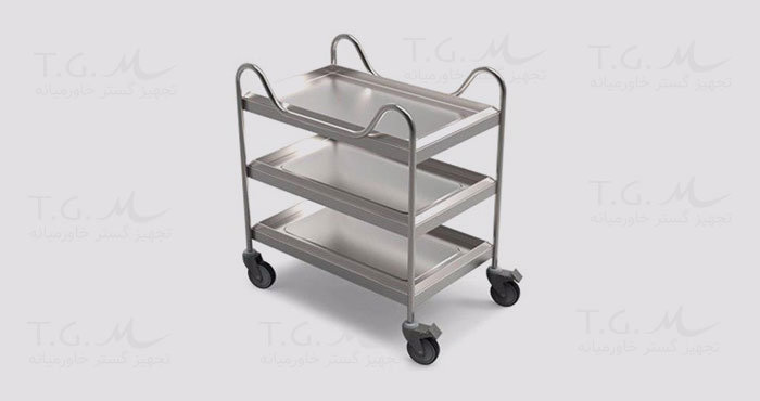 Trolley for carrying clean dishes