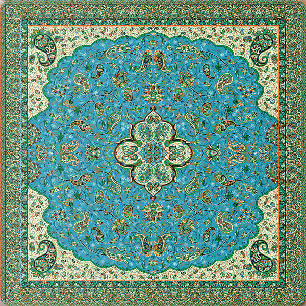 رومیزی مربع ترمه طرح شاه عباسی کد 814