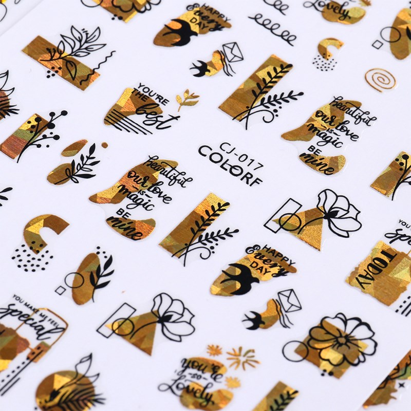 CJ010-018 Laser Gilded Sticker